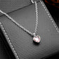 Small Heart Birthstone Cremation Necklace - Stainless Steel Memorial Urn Pendant for Human Ashes, Keepsake Jewelry