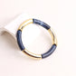FishSheep Bohemian Colorful Resin Bamboo Stackable Bracelet for Women Trendy Elastic Link Chain Bracelets Bangles Jewelry Gifts