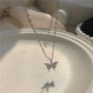 Fashion Women Crystal Zircon Pendant Necklace for Women Girl Crystal Chain Necklace Punk Party Jewelry Butterfly necklace