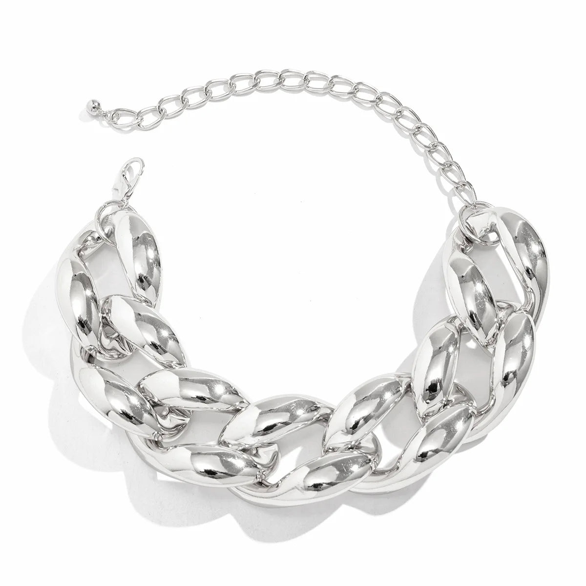 DIEZI Exaggerated CCB Big Chain Chunky Necklace For Women Party Gift Simple Fashion Plastic Statement Choker Necklace Jewelry