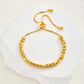 Luxury Tri Color Beaded Bracelet for Women, Gold Plated Adjustable Chain Bracelet, Unique Design Fashion Jewelry