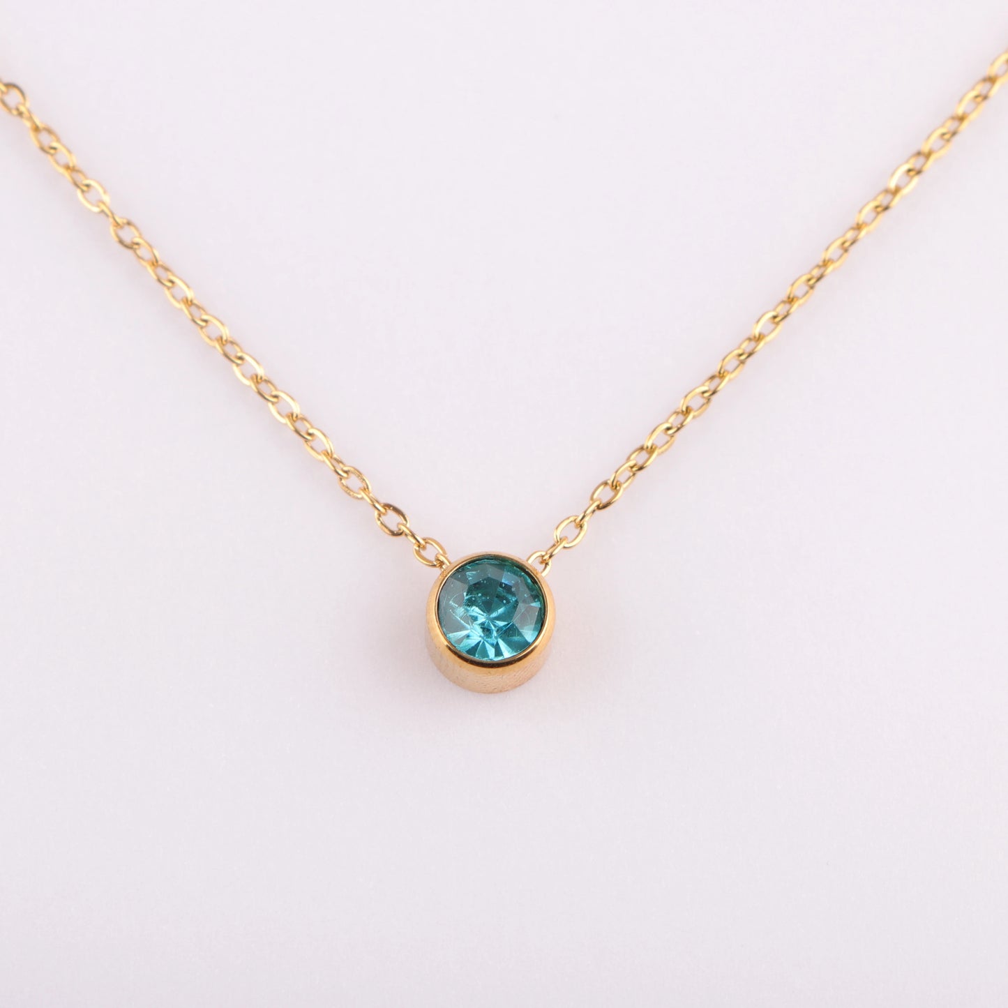 Stainless Steel 12 Birthstones Pendant Necklaces Colorful 12 Month Birthstone Charms  for Women Girls Birthday Jewelry Gift