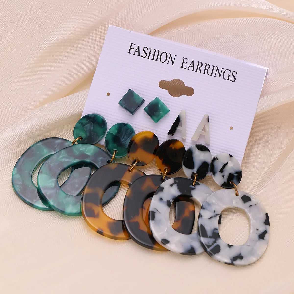 Leopard Earrings Set for Women Boho Vintage Creative Geometric Drop Earrings European and American Trendy Fashion Jewelry Gifts